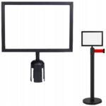 Horizontal black A4 post frame