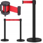 Black barrier post with red tape 200 cm